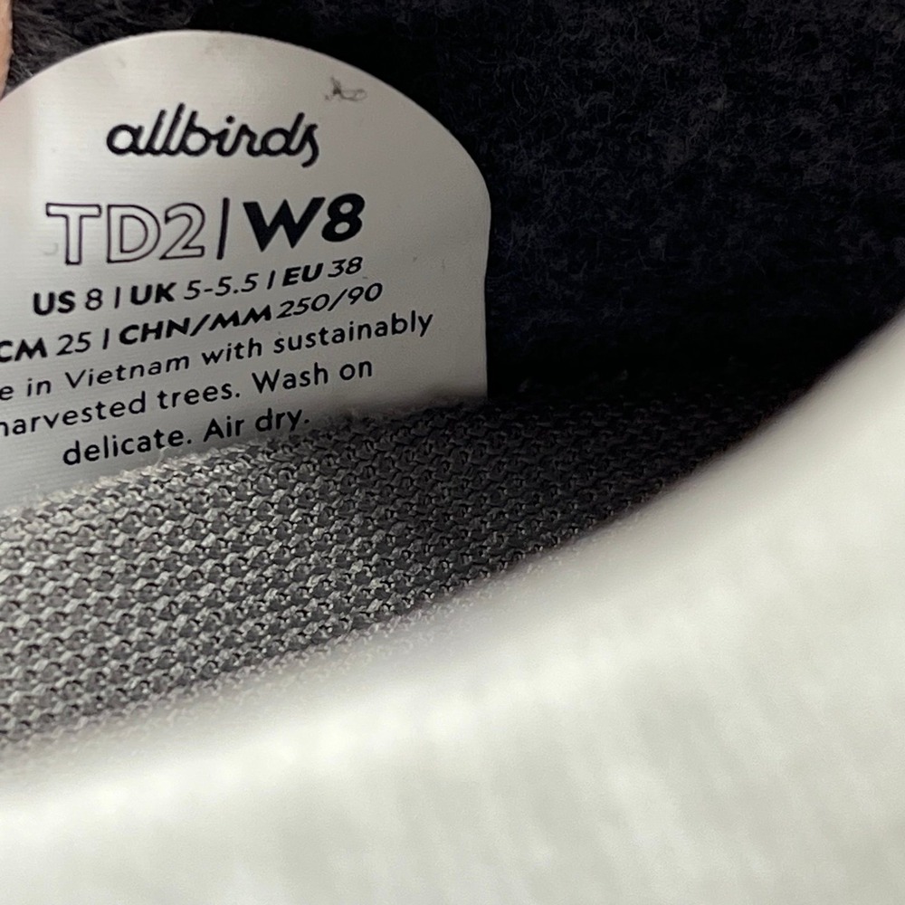 Allbirds Tree Dashers 2 Women's Gray White Shoes - Women's Size 8 - Picture 9 of 9